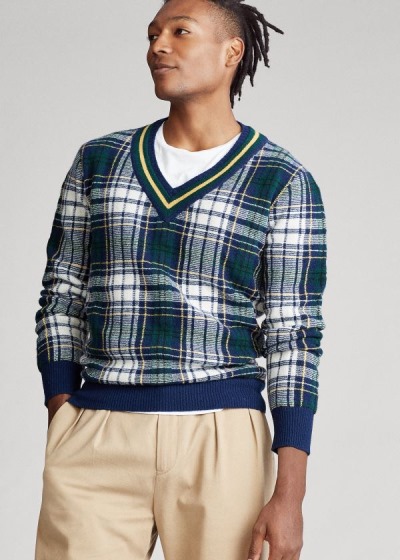 Suéter Polo Ralph Lauren Tartan Wool Cricket Homem 37592-VYFW